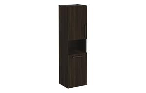 VitrA Root Flat 40cm 2 Door Semi-Tall Unit w/Laundry Basket (LH Hinge) - Walnut